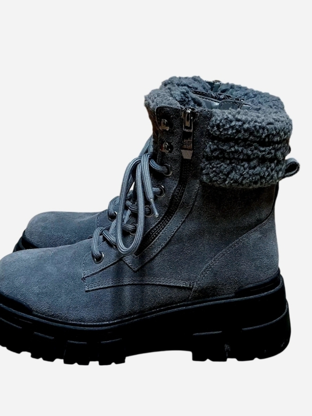 Marc Fisher Happier Chunky Lace-Up Suede Ankle Boots